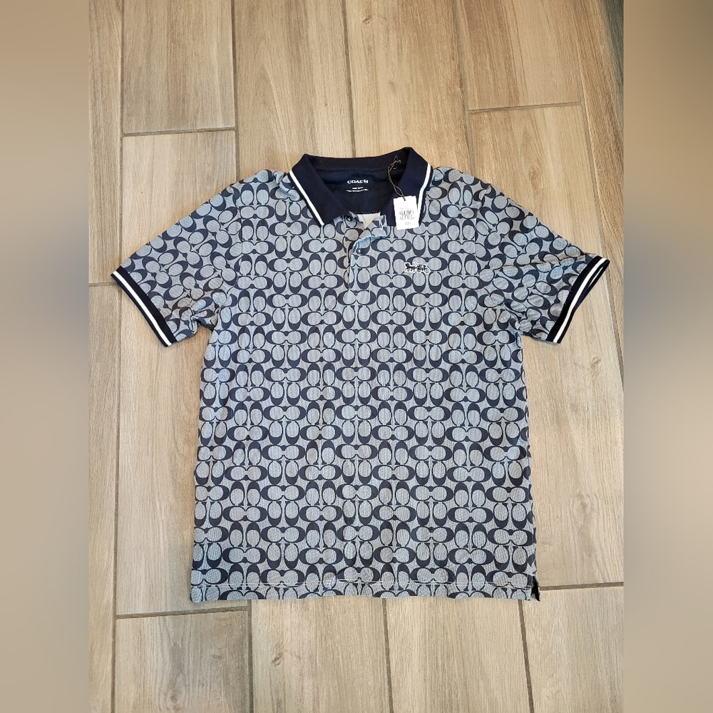 Brand New Coach Signature Polo, Large, Chambray Signature Color